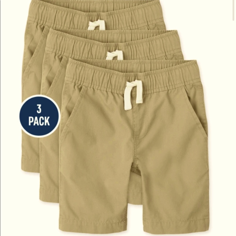 3pair brand new in packaging 5t khaki boys shorts, elastic waist with drawstring